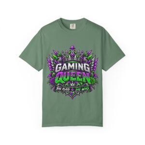 Gaming Queen T-Shirt | Women's She Plays She Wins Graphic Tee