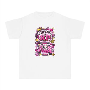 I Speak In XP T-Shirt | Kids' Pink Gaming Graphic Tee