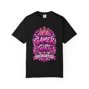Gamer Girl Level Up & Slay T-Shirt | Women's Pink Gaming Tee