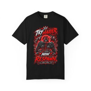 Try Harder Now Respawn T-Shirt | Men's Grind Gaming Graphic Tee
