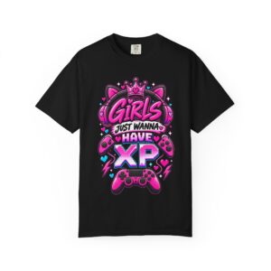 Girls Just Wanna Have XP T-Shirt | Women's Pink Gamer Graphic Tee